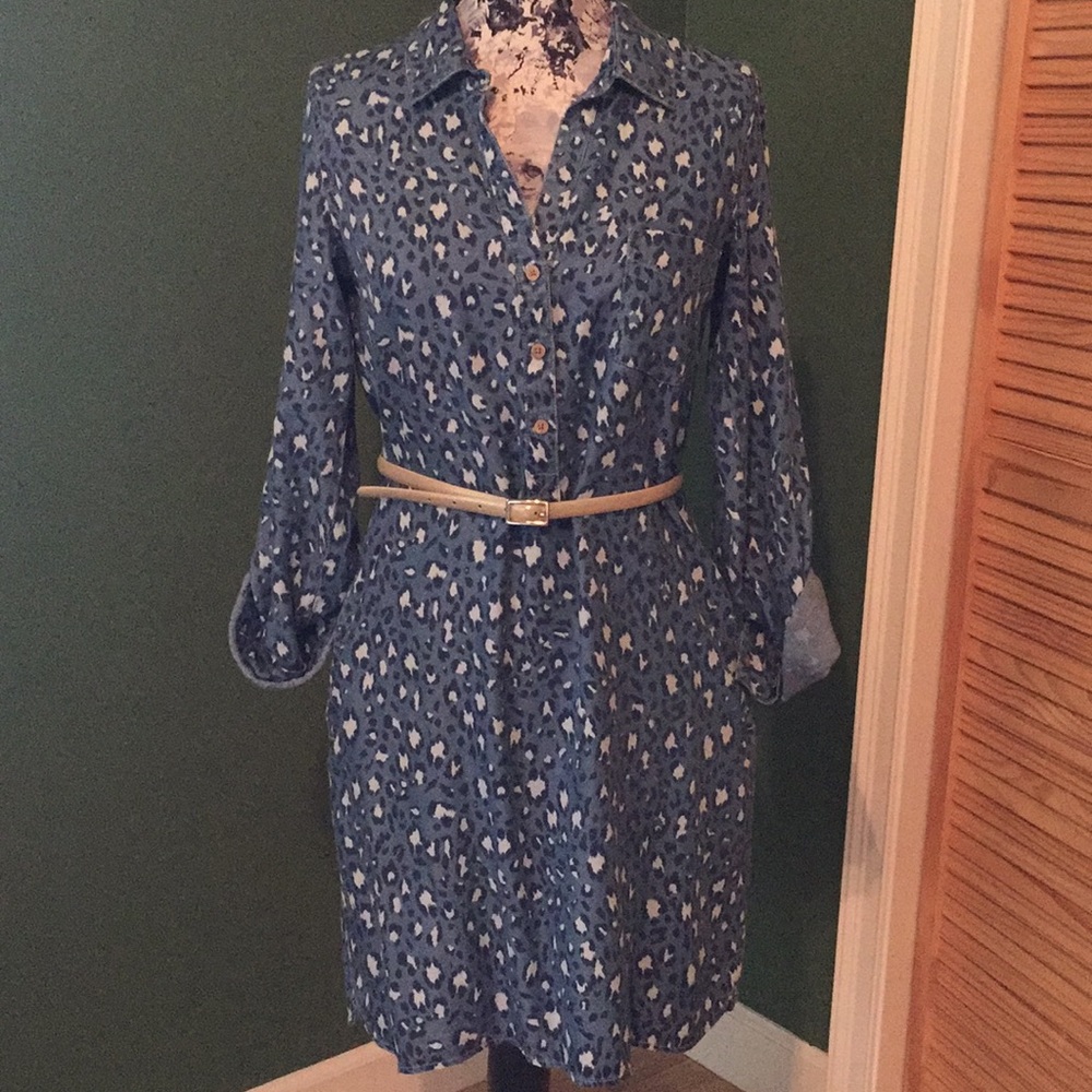 Soft denim print dress by Kachel for Anthro ❤️